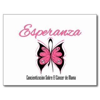 Esperanza Mariposa   Cancer de Mama Post Card