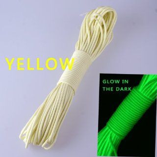 YOUGLE 9 Strand 550 Luminous Glow in the Dark Paracord Parachute Cord 100ft YELLOW   Climbing Utility Cord  Sports & Outdoors