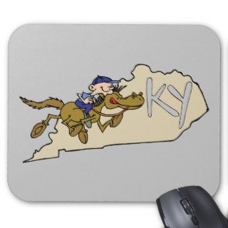 Kentucky KY State Map & Kentucky Derby Race Horse Mouse Pad