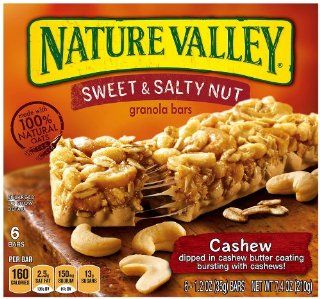 Nature Valley Sweet and Salty Nut Granola Bars, Cashew, 1.2 Ounce, 6 Count Boxes (Pack of 6)  Granola And Trail Mix Bars  Grocery & Gourmet Food