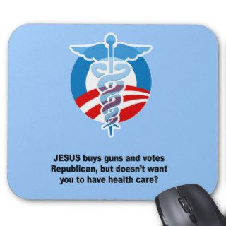 Jesus buys guns but doesn't want you to have healt mousepad
