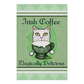 St. Patrick's Irish Coffee Cat Poster / Print