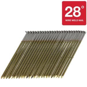 Hitachi 3 1/2 in. x 0.131 in. 28 Degree Smooth Shank Brite Basic Offset Head Framing Nails (2,000 Pack) 28016