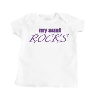 My Aunt Rocks White Baby T Shirt Novelty T Shirts Clothing