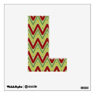 Christmas Chevron Letter "L" Wall Decal