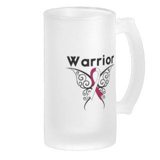 Throat Cancer Warrior Tribal Butterfly Coffee Mugs