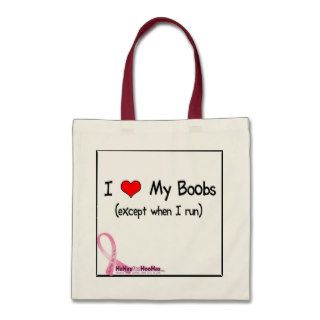 I Heart My Boobs (except when I run) Tote Canvas Bags