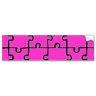 Jigsaw Puzzle Pieces Pattern CUSTOM COLOR Bumper Stickers