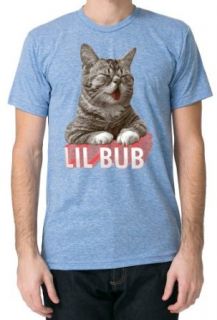 Lil Bub Yes Unisex Blue T Shirt (X Large) Novelty T Shirts Clothing