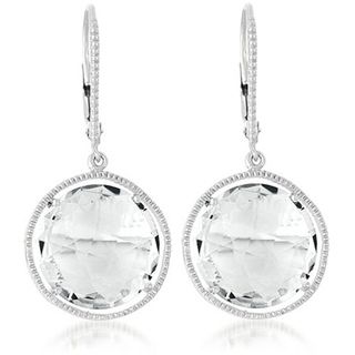 Collette Z Sterling Silver Clear Crystal Quartz Round Dangle Earrings Collette Z Crystal, Glass & Bead Earrings