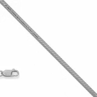 14k Solid White Gold 0.7 mm (1/32 Inch) Round Snake Chain 20" w/ Lobster Claw Clasp Chain Necklaces Jewelry