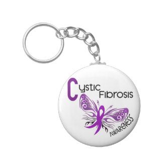 Cystic Fibrosis BUTTERFLY 3 Key Chain