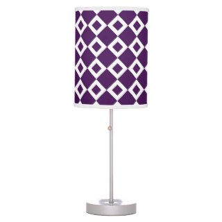 Purple and White Diamond Pattern Table Lamp