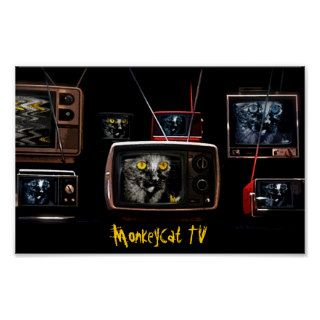 Limited Edition MonkeyCat TV Print