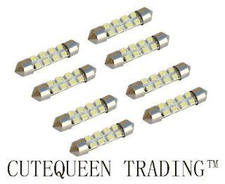 Cutequeen White 42mm(1.72") 8 SMD 12V Festoon Dome Light LED Bulbs 211 2 212 2 569 578   White (pack of 8) Automotive