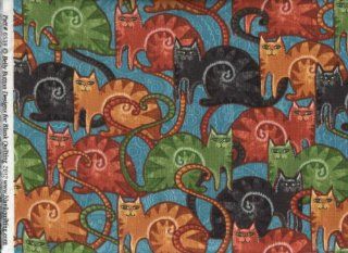 Cat Fabric   Autumn Friends   Slate   By The Yard