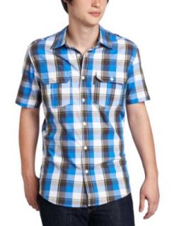 ecko unltd. Men's Short Sleeve 40's Poplin Woven Shirt, Victory Blue, Medium at  Mens Clothing store Button Down Shirts