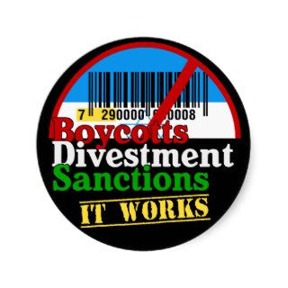 Boycotts Divestment Sanctions Avoid barcode 729 Round Stickers