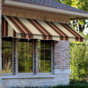AWNTECH 10 ft. San Francisco Window/Entry Awning (44 in. H x 48 in. D) in Brown/Terra Cotta CF34 10BRTER