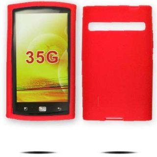 LG Optimus Logic L35g / Dynamic L38c L38G / L3 E400 / Zone VS410 Red Silicone Skin Case + Live My Life Wristband Cell Phones & Accessories