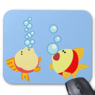 Cute Bubbling Cartoon Fish Mousepad