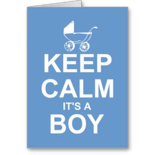 Keep Calm It's A Boy Thank You Notes Greeting Cards