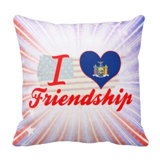 I Love Friendship, New York Throw Pillow