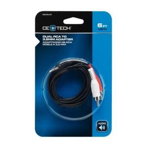 CE TECH 6 ft. Dual RCA to 3.5 mm Adapter 303570