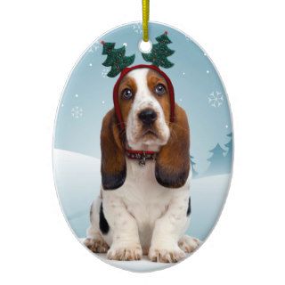Basset Hound Christmas Ornament