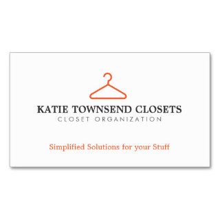 Simple Hanger Logo for Clothing Biz, Dry Cleaners Business Card