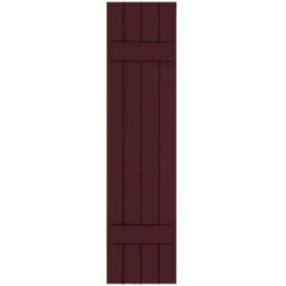 Winworks Wood Composite 15 in. x 63 in. Board and Batten Shutters Pair #657 Polished Mahogany 71563657