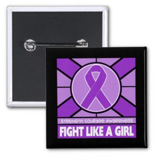 Domestic Violence Fight Like A Girl Flag Pinback Button