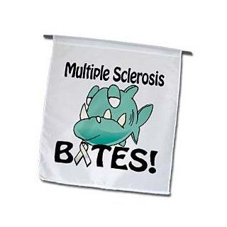 3dRose fl_115734_1 Multiple Sclerosis Bites Awareness Ribbon Cause Design Garden Flag, 12 by 18 Inch  Outdoor Flags  Patio, Lawn & Garden