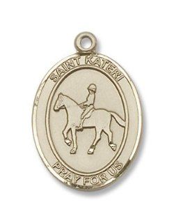 14kt Gold St. Kateri / Equestrian Medal Pendants Jewelry