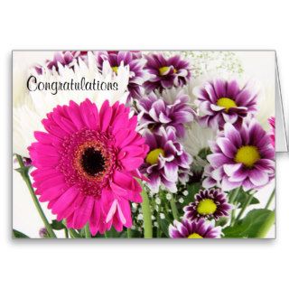 Congratulations Spring Flowers Bouquet  Note Card