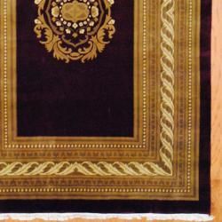 Indo Hand knotted Tibetan Burgundy/ Ivory Wool Rug (6'1 x 9'1) 5x8   6x9 Rugs