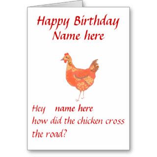 How did chicken cross road Birthday card