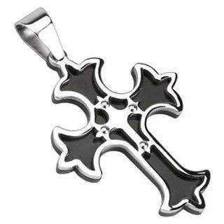 Spikes 316L Stainless Steel Medieval Cross Pendant Necklaces Jewelry