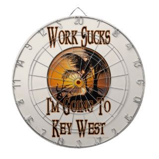 Funny Travel Im Going To Key West Work Sucks Sun Dartboard With Darts