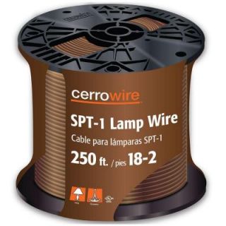 Cerrowire 250 ft. 18  Gauge 2 Conductor Lamp Wire   Brown 252 1008G3