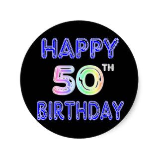 Happy 50th Birthday Gifts and Birthday Apparel Sticker