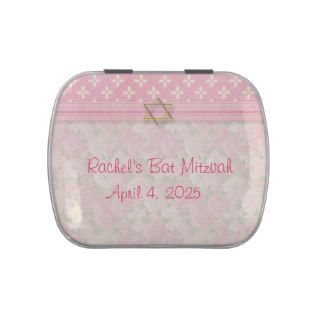Pink Floral Bat Mitzvah Candy Tin