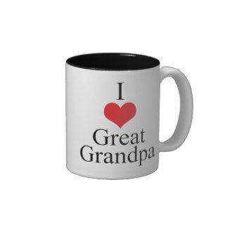 I Love (Heart) Great Grandpa Mugs