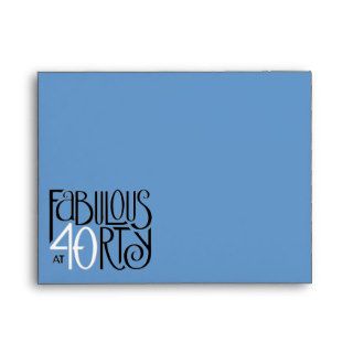 Fabulous 40 black white blue Note Card Envelope