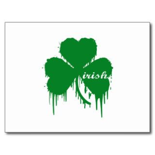 Paint Dripped "Irish Clover" Post Cards