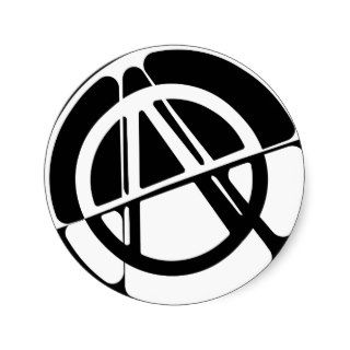 Anarchy Symbol Black and White Round Stickers