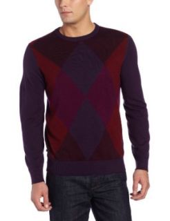 Geoffrey Beene Men's Argyle Crew Sweater, Medieval Blue, Large at  Mens Clothing store
