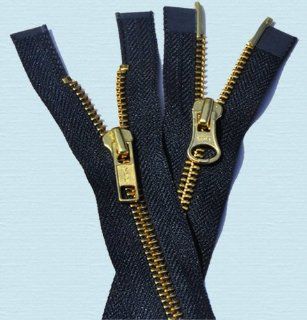 36" Jacket Zipper YKK #5 "2 way" Brass ~ Separating~ YKK Color 560 Navy (1 Zipper/pack)