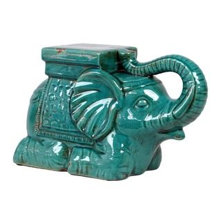 Ceramic Antique Blue Elephant Urban Trends Collection Accent Pieces