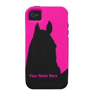 Horse Outline Pink ~ Monogram iPhone 4 Vibe iPhone 4 Case